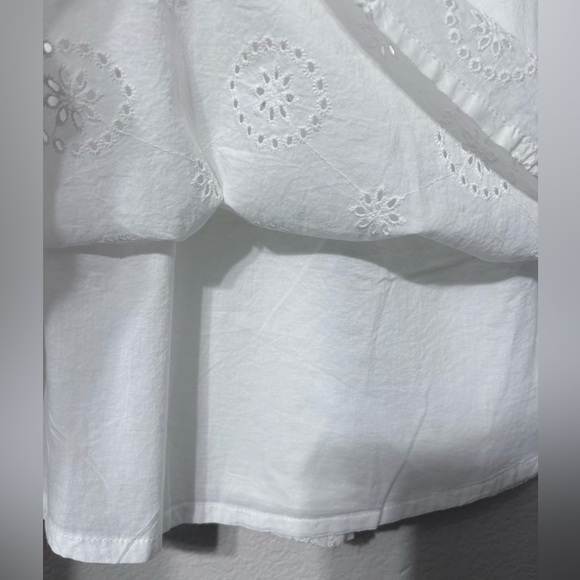 Cottage, Coquette White Cotton Eyelet Lace Top, Elastic SS, Square Neck. NWT XL - Picture 7 of 13